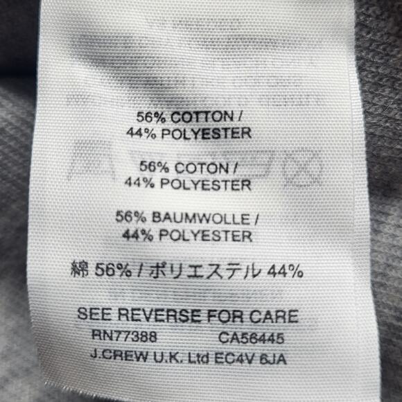 J. Crew Cropped Hoodie Sweatshirt Gray Wide Sleeve Cotton Blend Bungee Small - Picture 8 of 9